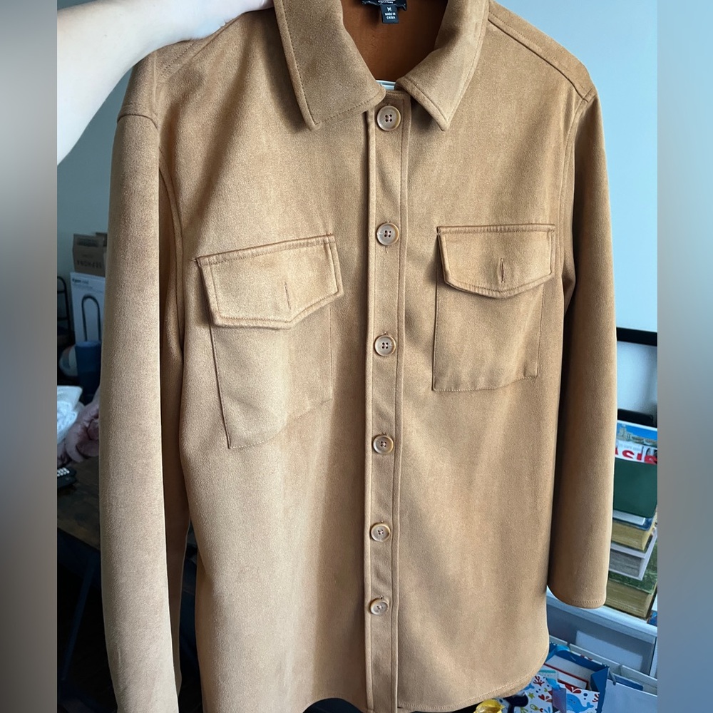 Jones New York Napped Suede Overshirt